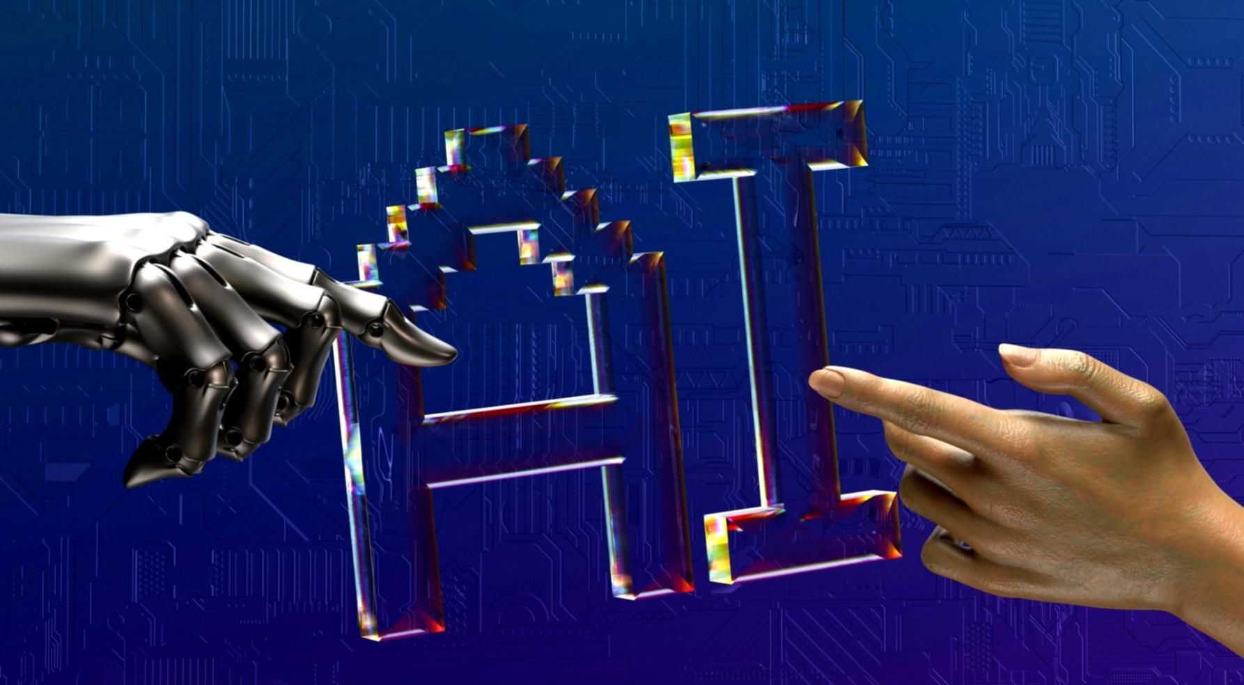 Technische Arbeitsumgebung mit Bildschirmen und Netzwerkdiagrammen für KI-Anwendungen in der Telekommunikation